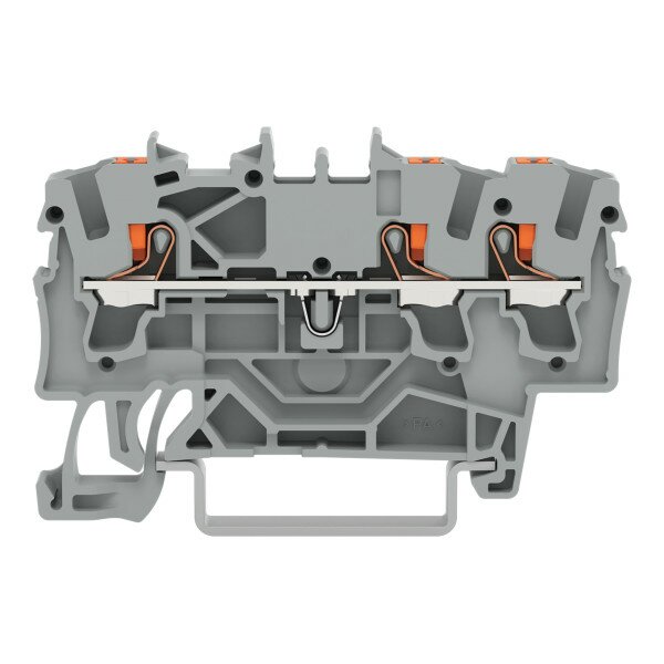 WAGO Durchgangsklemme 3Leiter Drücker 2,5qmm grau