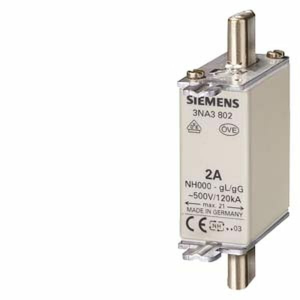 Siemens NH000-Sicherungseinsatz 3NA3805 mit Stirnkennmelder 16A