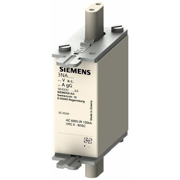 Siemens NH-Sicherungseinsatz 3NA3814-6 mit Stirnkennmeld. Gr.00, 35A