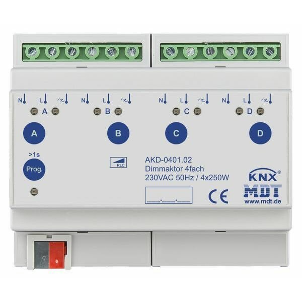 MDT Dimmaktor AKD-0401.02 4f. 8TE REG 250W 230VAC