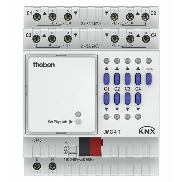 Theben MIX2-Grundmodul JMG 4 T KNX Jalousieaktor 4 Kanal