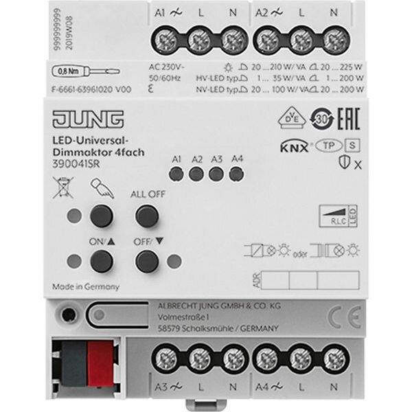 JUNG Universal-Dimmaktor 390041SR KNX LED 4fach