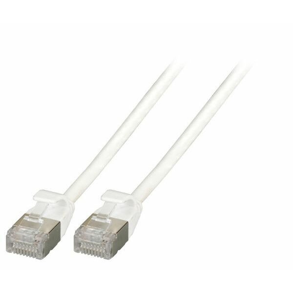 DNTE Patchkabel RJ45 U/FTP Cat.6A TPE 4,0mm 2m weiß