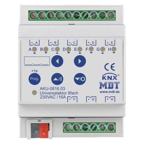 MDT Universalaktor 8-fach 4TE REG 16A 230VAC 100µF 15EVG