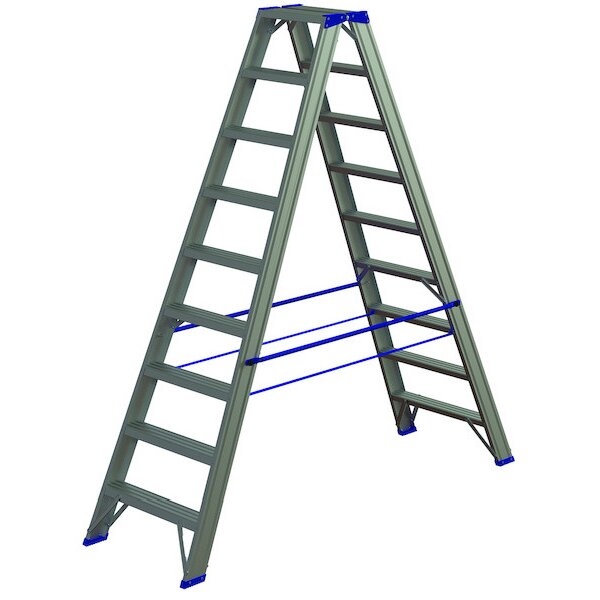 PROTEC Alu-Stufenstehleiter PASSL 29 2x9 L:2,11m