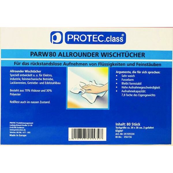 PROTEC Wischtücher PARW80 Allrounder PK=80 Stck