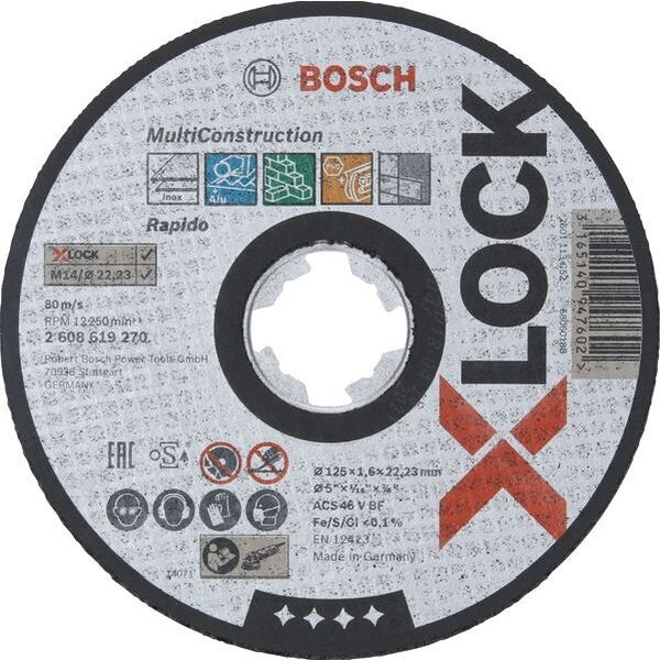 Bosch Trennscheibe X-LOCK 125x1 6mm Rap.Multi ger.