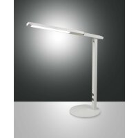 Fabas Luce LED-Tischleuchte LB22 weiß Tastdimer 8W...