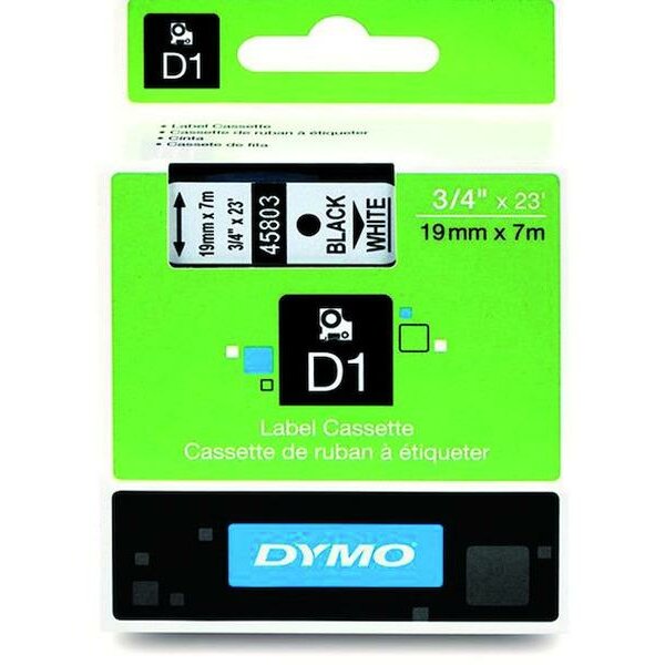 DYMO Schriftband 45803 19mm 7m schwarz auf weiss