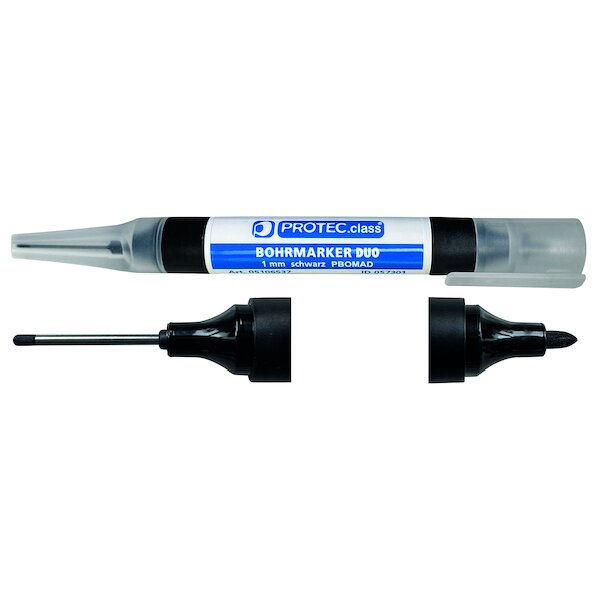 PROTEC Bohrmarker PBOMAD Duo 1mm schwarz 1 Pack= 5 Stück