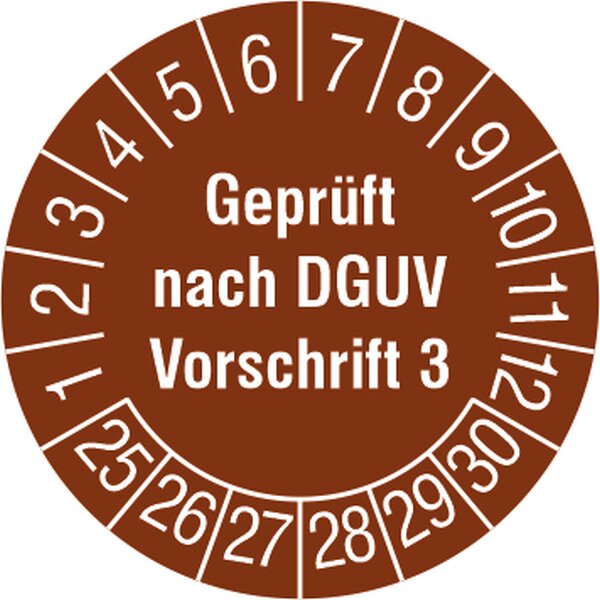 PROTEC Prüfplaketten PPPPDGUVV32025 Geprüft nach DGUV V3