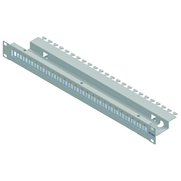 1PROTEC Patchpanel leer modular 19" 1HE PNKSV24 für 24xRJ45-Modul PNKM lichtgrau