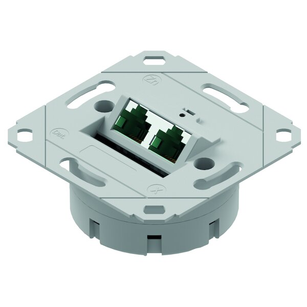 1PROTEC Datendose LSA+ kompakt PNDD6A2 Cat6A-ISO 2xRJ45 o. ZP Design