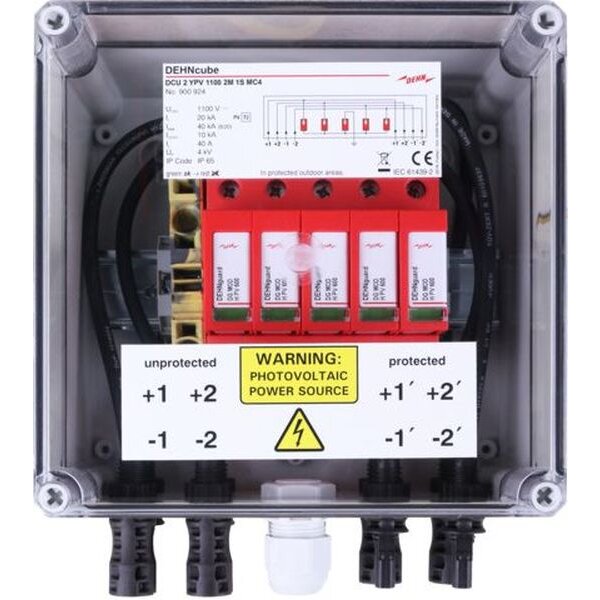 DEHN Generatoranschlusskasten Typ 2 IP65 2MPPT je 1 String bis 1100VDC