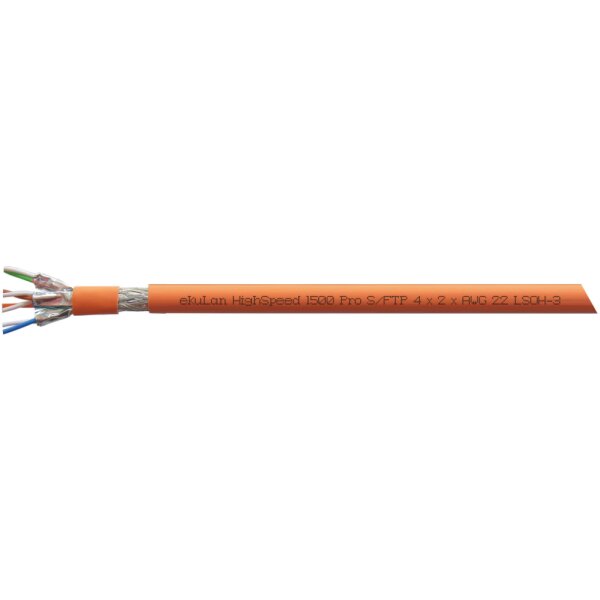 EKU Datenkabel Cat7A LS0H-3 orange Dca ekuLanHighSpeed1500pro S/FTP 4P22 TR1000